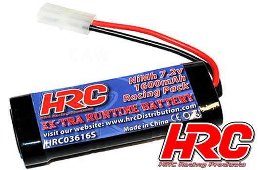 Batterie NiMh 7.2V 1600 mAh Prise Tamiya (93x35x19mm) - HRC03616S - Breizh Modélisme.