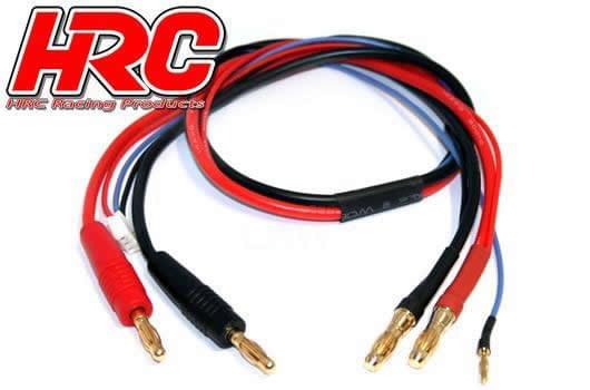 Câble de charge - 4mm PK à prise 5mm & équilibrage JST pour accu - 50cm - Breizh Modélisme.