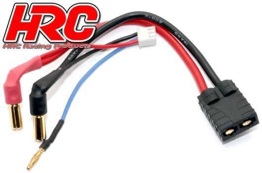 Câble de charge PK 5mm avec prise traxxas femelle - HRC9152T - Breizh Modélisme.