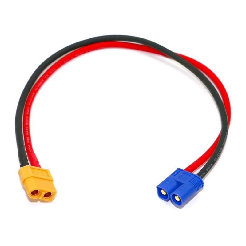 Câble pour chargeur sortie XT60 - XT60 vers EC3 - HRC9613 - Breizh Modélisme.