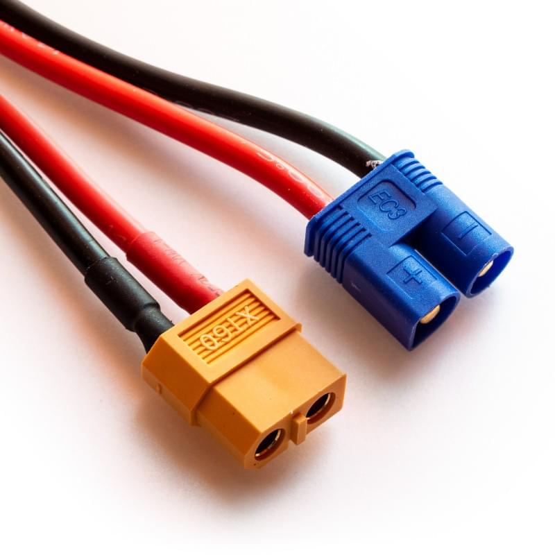 Câble pour chargeur sortie XT60 - XT60 vers EC3 - HRC9613 - Breizh Modélisme.
