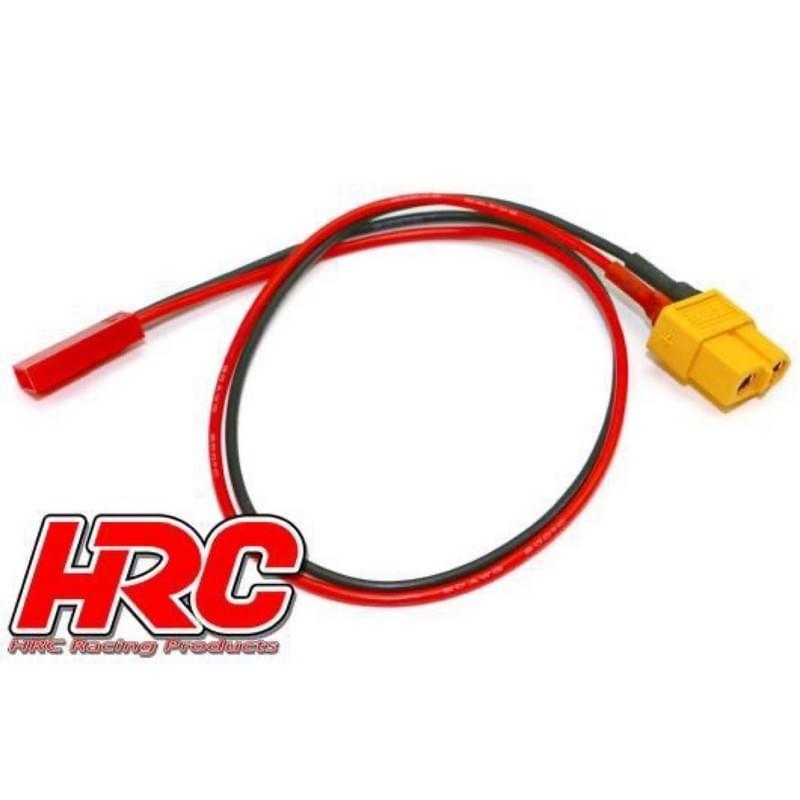 Câble pour chargeur sortie XT60 - XT60 vers JST - HRC9617 - Breizh Modélisme.