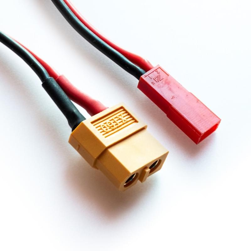 Câble pour chargeur sortie XT60 - XT60 vers JST - HRC9617 - Breizh Modélisme.