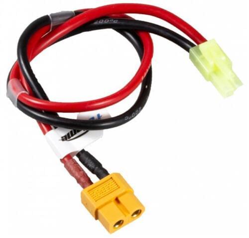 Câble pour chargeur sortie XT60 - XT60 vers Mini Tamiya - 60cm - Breizh Modélisme.
