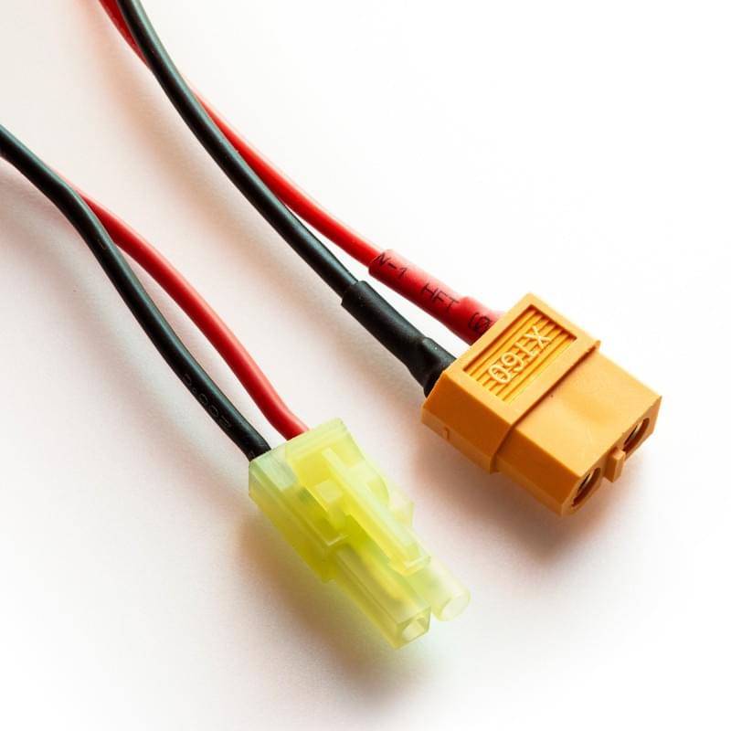 Câble pour chargeur sortie XT60 - XT60 vers Mini Tamiya - 60cm - Breizh Modélisme.