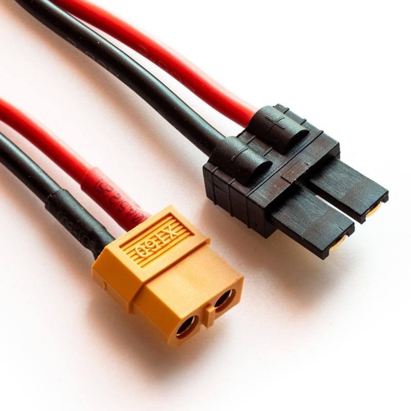 Câble pour chargeur sortie XT60 - XT60 vers Traxxas non ID - HRC9615 - Breizh Modélisme.