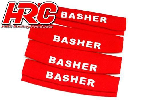 Chaussettes d'amortisseur 110x25x30mm rouge (4 pcs) - HRC28057RE - Breizh Modélisme.