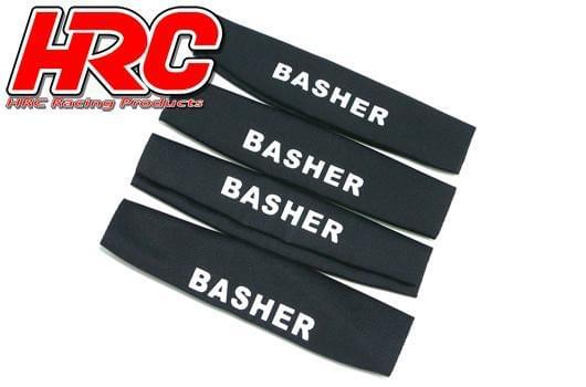Chaussettes d'amortisseur 90x25x30mm noir (4 pcs) - HRC28056BK - Breizh Modélisme.