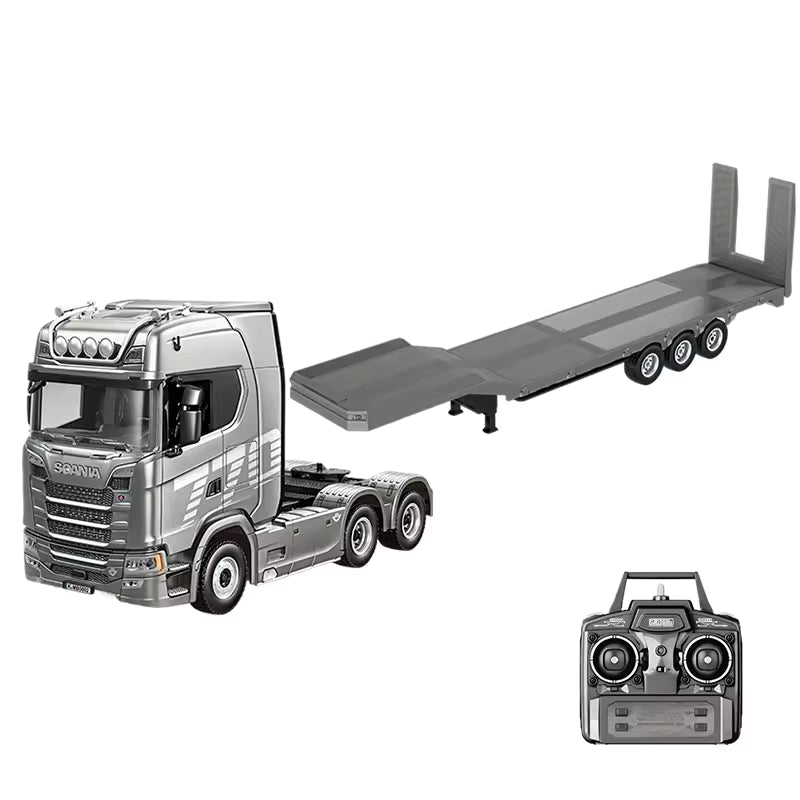 Ensemble Camion Huina Scania 770S RC 1501 gris + remorque 1502