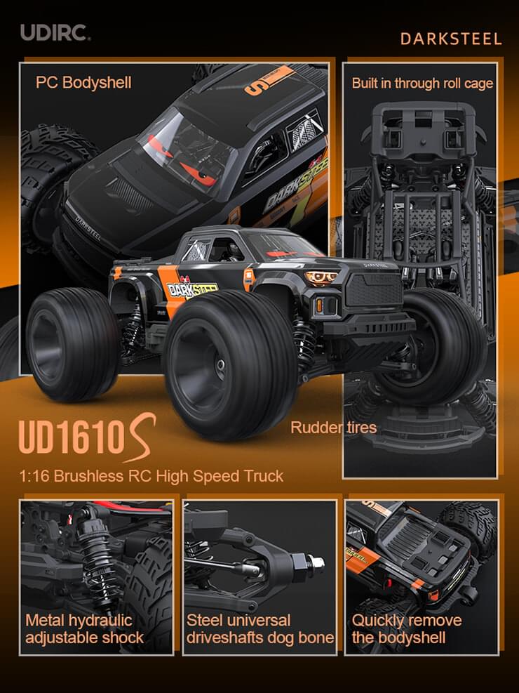 Udi RC Snowclaw Monster Truck 1/16 Brushless RTR Pro Plus 1610S - Breizh Modélisme.