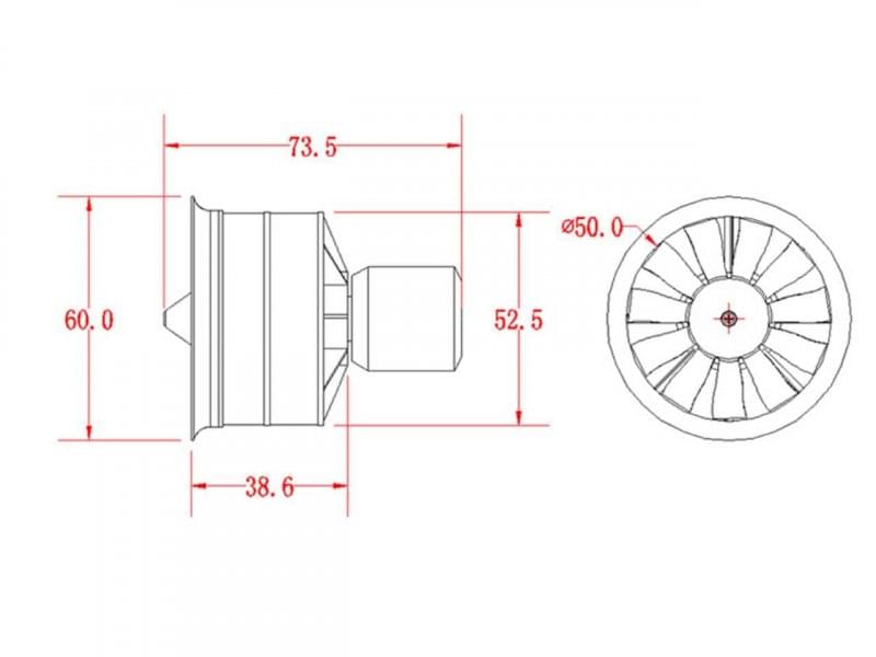 Turbine EDF - FMS 50mm-5400k - Breizh Modélisme.