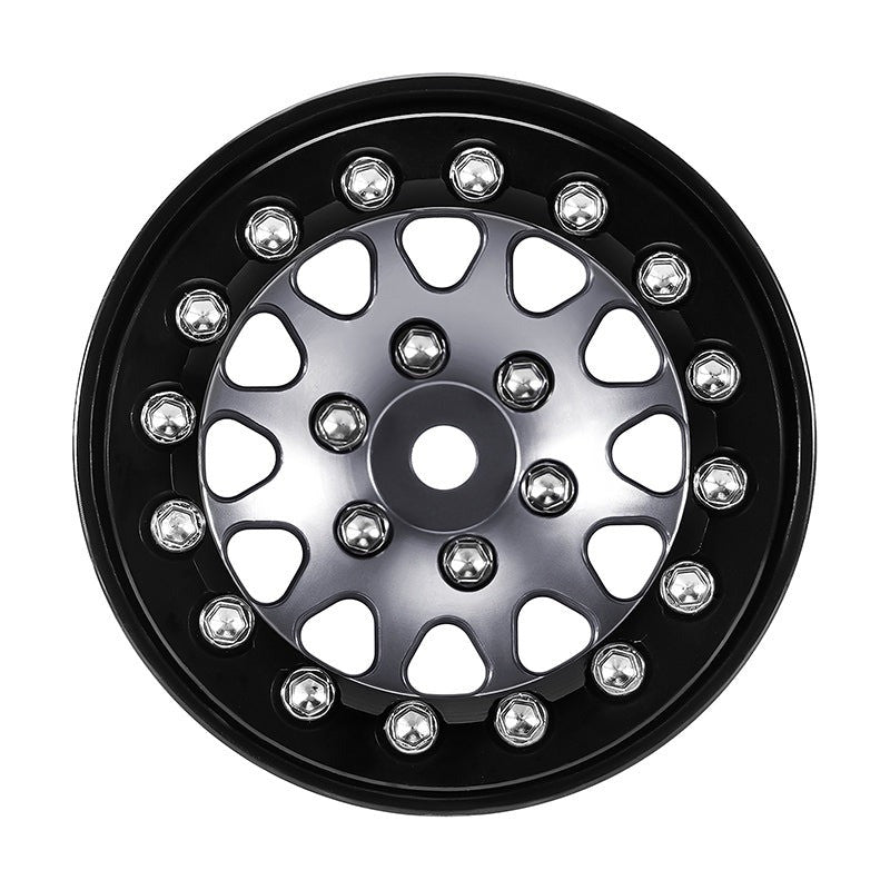 4 jantes Beadlock en aluminium gris anodisé INJORA 1,3 pour crawler RC 1/24, 1/18 - YQW-1311BG" - Breizh Modélisme.