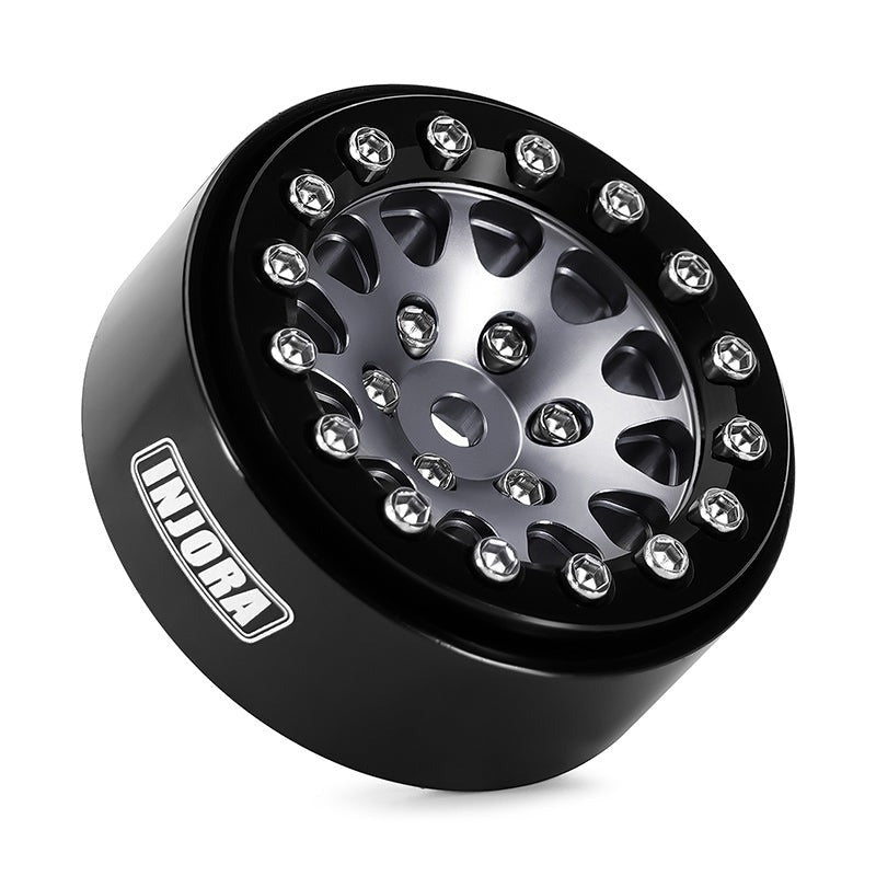 4 jantes Beadlock en aluminium gris anodisé INJORA 1,3 pour crawler RC 1/24, 1/18 - YQW-1311BG" - Breizh Modélisme.