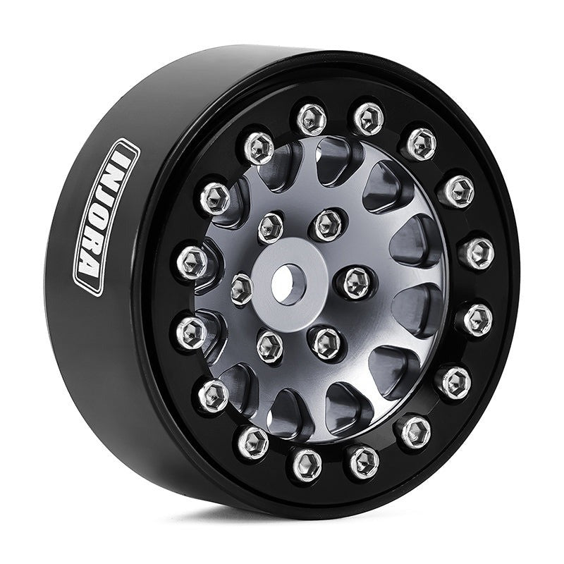4 jantes Beadlock en aluminium gris anodisé INJORA 1,3 pour crawler RC 1/24, 1/18 - YQW-1311BG" - Breizh Modélisme.