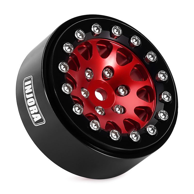 4 jantes Beadlock en aluminium rouge INJORA 1,3 pour crawler RC 1/24, 1/18 - YQW-1311RD" - Breizh Modélisme.