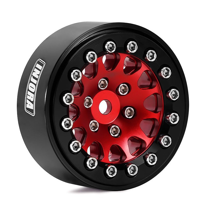 4 jantes Beadlock en aluminium rouge INJORA 1,3 pour crawler RC 1/24, 1/18 - YQW-1311RD" - Breizh Modélisme.