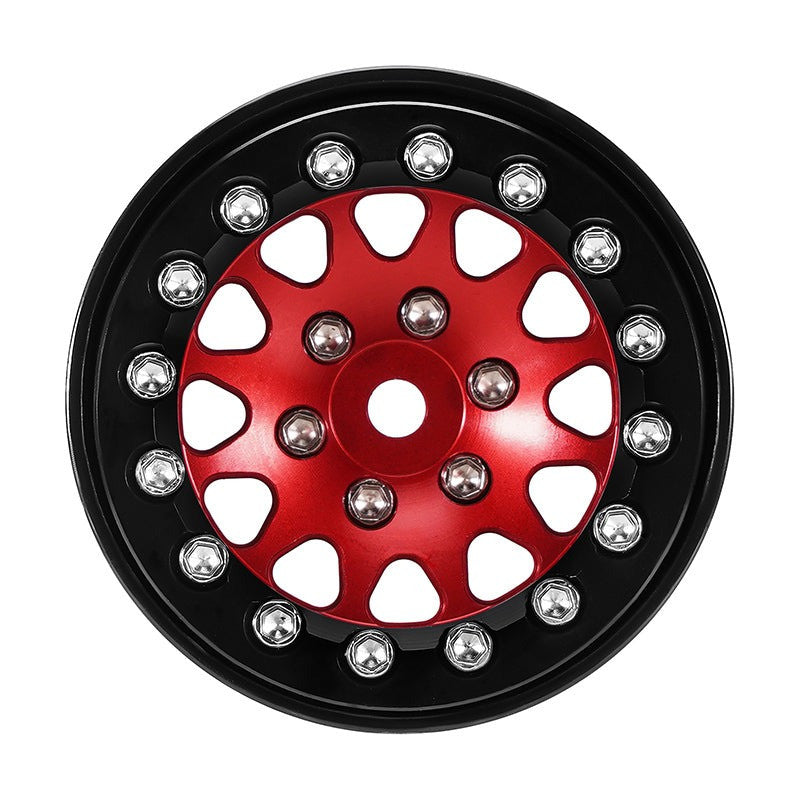 4 jantes Beadlock en aluminium rouge INJORA 1,3 pour crawler RC 1/24, 1/18 - YQW-1311RD" - Breizh Modélisme.