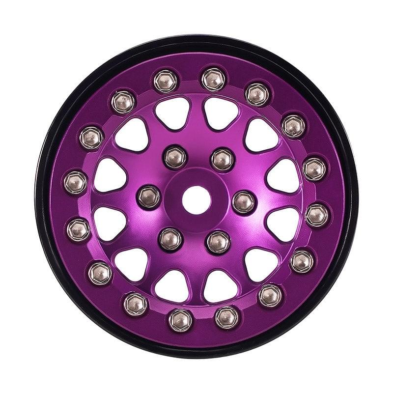 4 jantes Beadlock en aluminium violet INJORA 1,3 pour crawler RC 1/24, 1/18 - YQW-1311PU" - Breizh Modélisme.