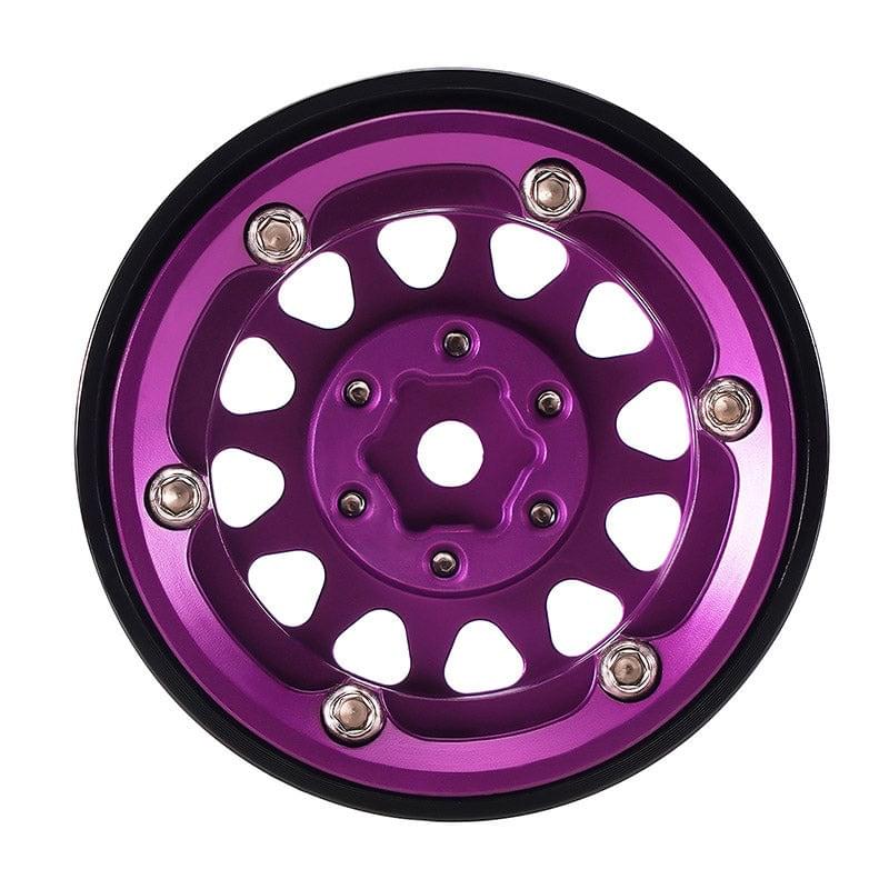 4 jantes Beadlock en aluminium violet INJORA 1,3 pour crawler RC 1/24, 1/18 - YQW-1311PU" - Breizh Modélisme.