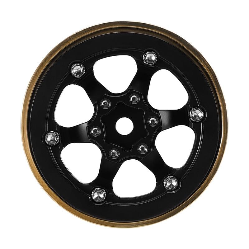 4 jantes Beadlock en laiton INJORA 1,3 pour crawler RC 1/24, 1/18 - YQW-1310BGD" - Breizh Modélisme.