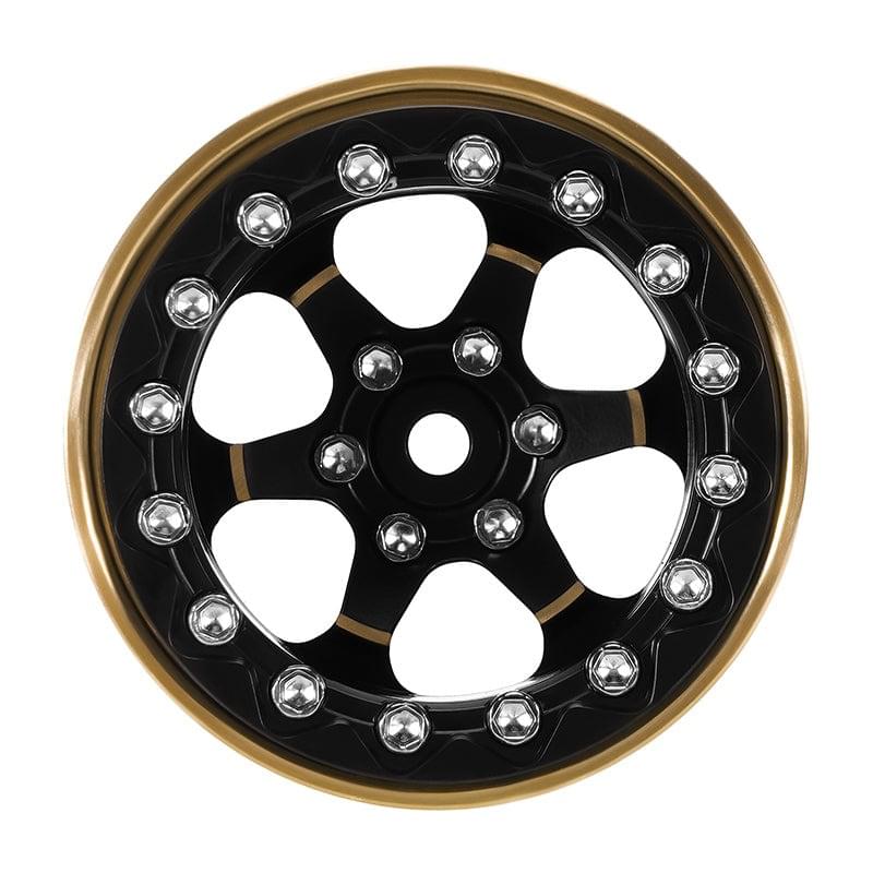 4 jantes Beadlock en laiton INJORA 1,3 pour crawler RC 1/24, 1/18 - YQW-1310BGD" - Breizh Modélisme.