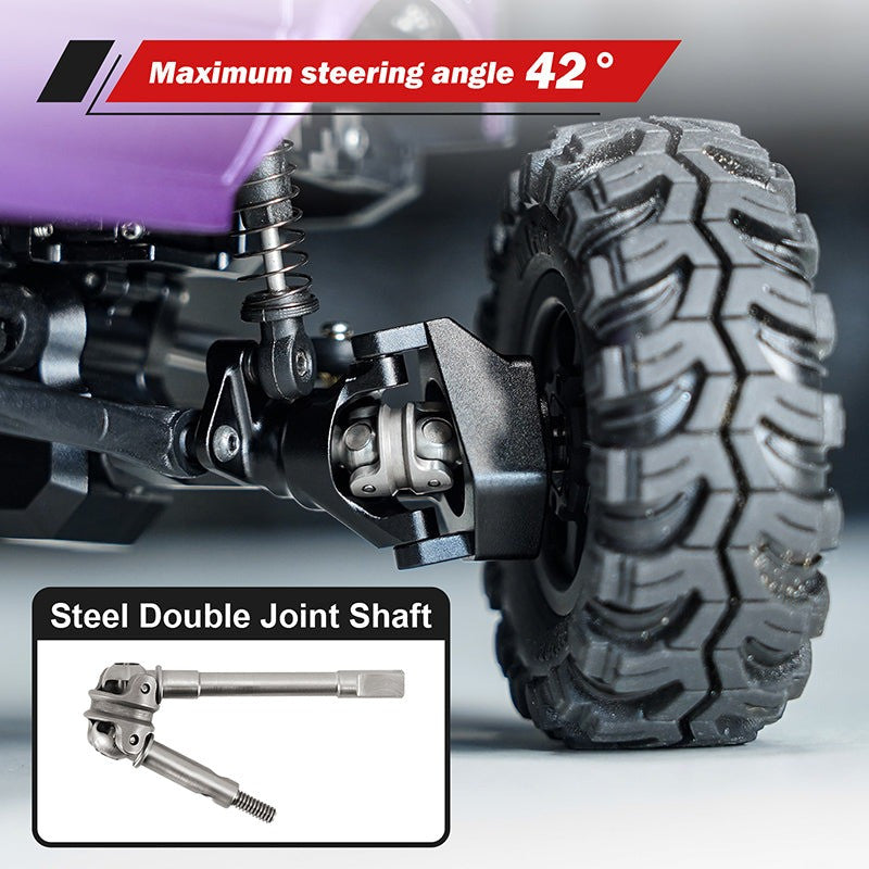 Axe en aluminium à double articulation INJORA ProSteer pour 1/24 SCX24 - SCX24-184BKF - Breizh Modélisme.