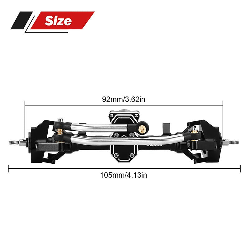 Axe en aluminium à double articulation INJORA ProSteer pour 1/24 SCX24 - SCX24-184BKF - Breizh Modélisme.