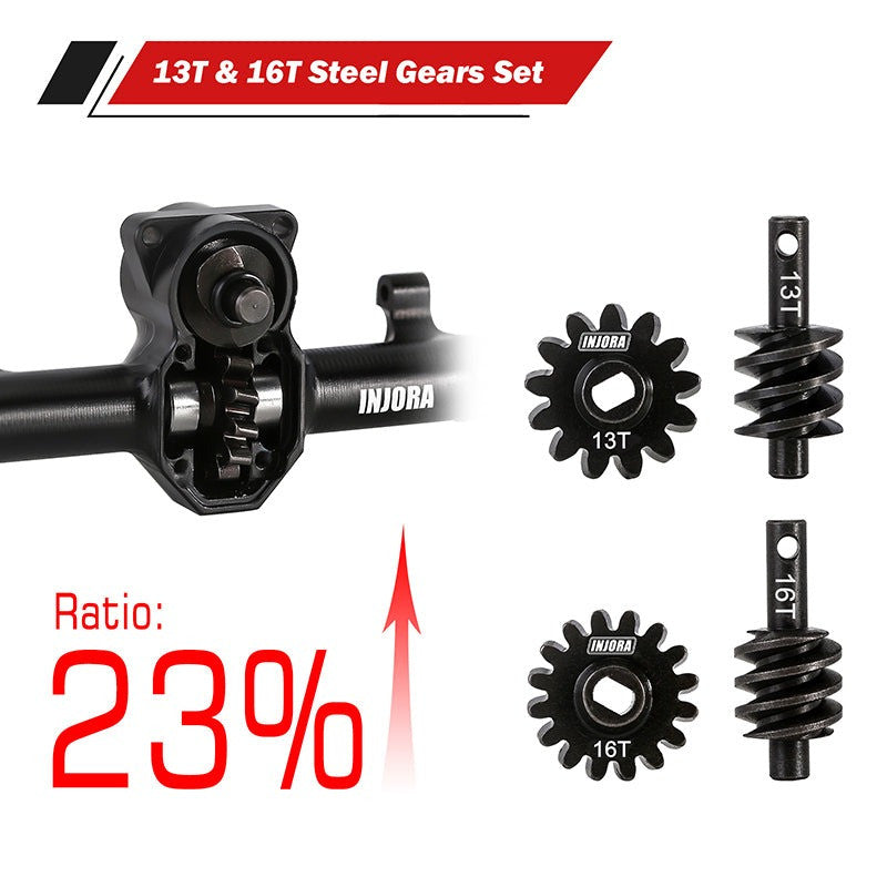 Axe en aluminium à double articulation INJORA ProSteer pour 1/24 SCX24 - SCX24-184BKF - Breizh Modélisme.