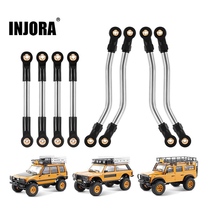 Biellettes de châssis à garde au sol élevée en acier inoxydable INJORA pour 1/24 FMS FCX24M - Breizh Modélisme.