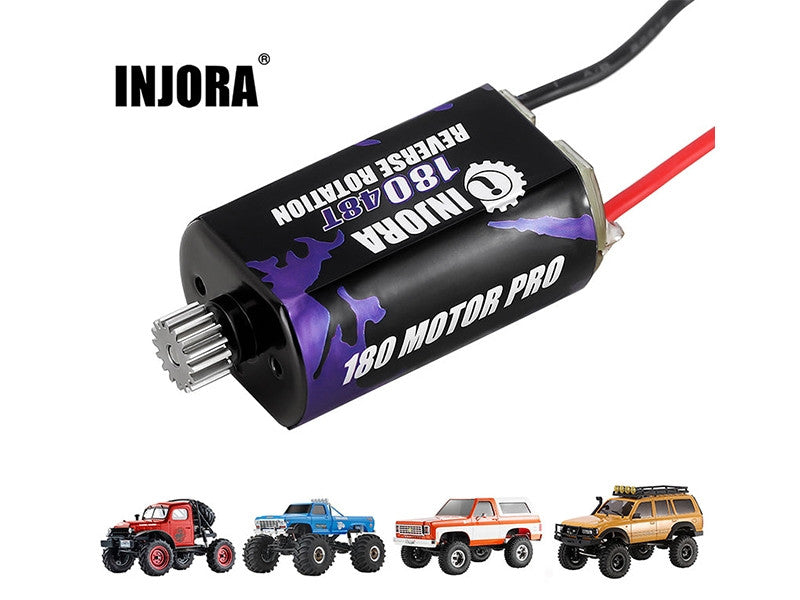 Injora 180 moteur charbon 48T avec pignon pour 1/18 1/24 FCX18 FCX24 - Breizh Modélisme.