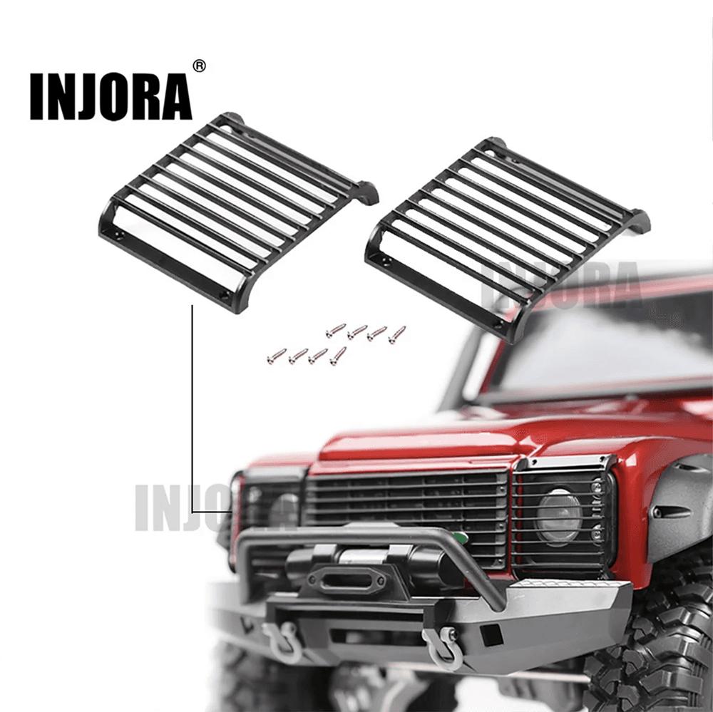 INJORA 2 pièces protections de lampe avant en métal grille de couverture de phare pour Traxxas TRX-4 - Breizh Modélisme.