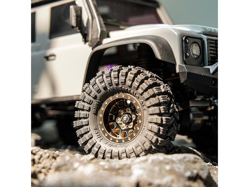 Injora 4 jantes 1.0 Beadlock alu avec poids laiton 42grs crawlers 1/24 1/18 - Breizh Modélisme.