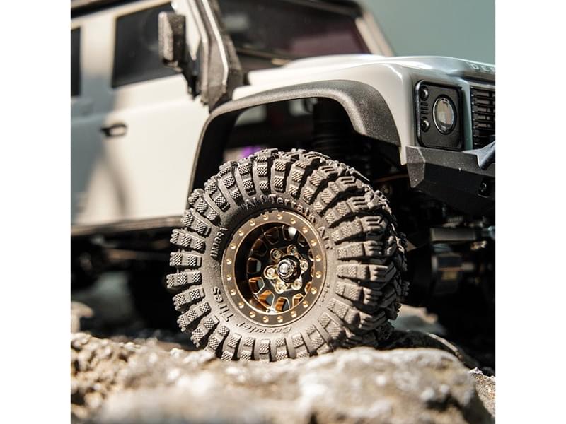 Injora 4 jantes 1.0 Beadlock alu avec poids laiton 42grs crawlers 1/24 1/18 - Breizh Modélisme.