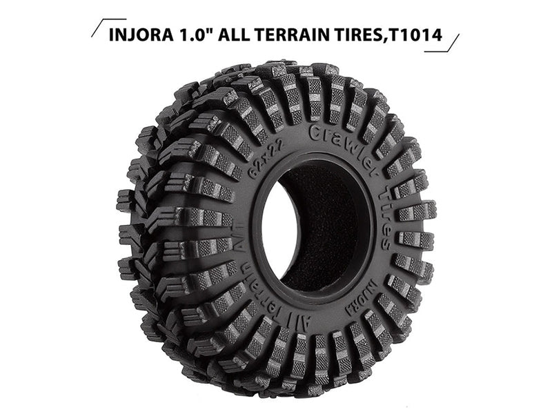 Injora 4 pneus 1.0 King Trekka Super Soft All Terrain Crawlers 1/18 1/24 - Breizh Modélisme.