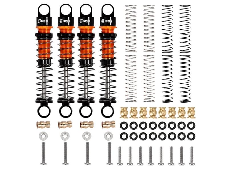 Injora 45mm Amortisseurs orange avec huiles pour FMS FCX24 FCX18 - Breizh Modélisme.