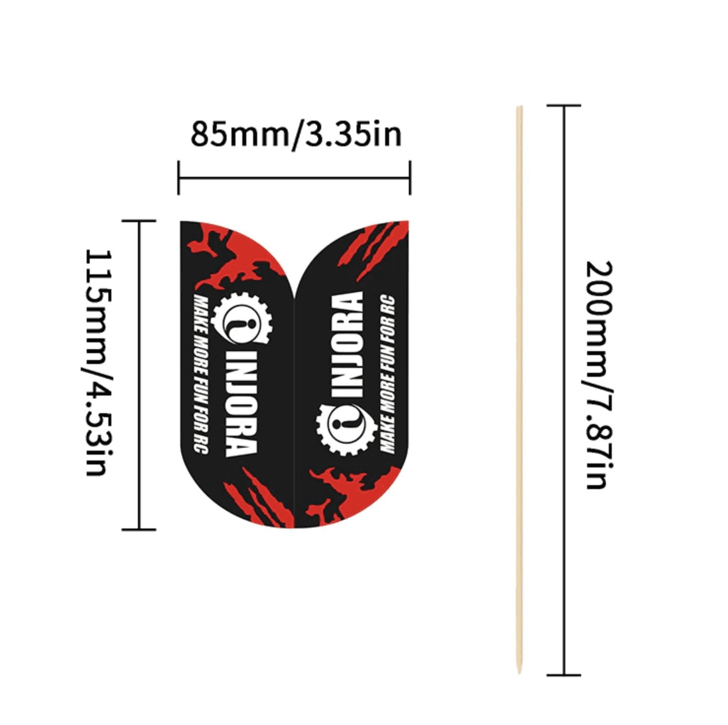 INJORA 5 mini drapeaux en plumes pour RC crawler 1/18 et 1/24 - Breizh Modélisme.