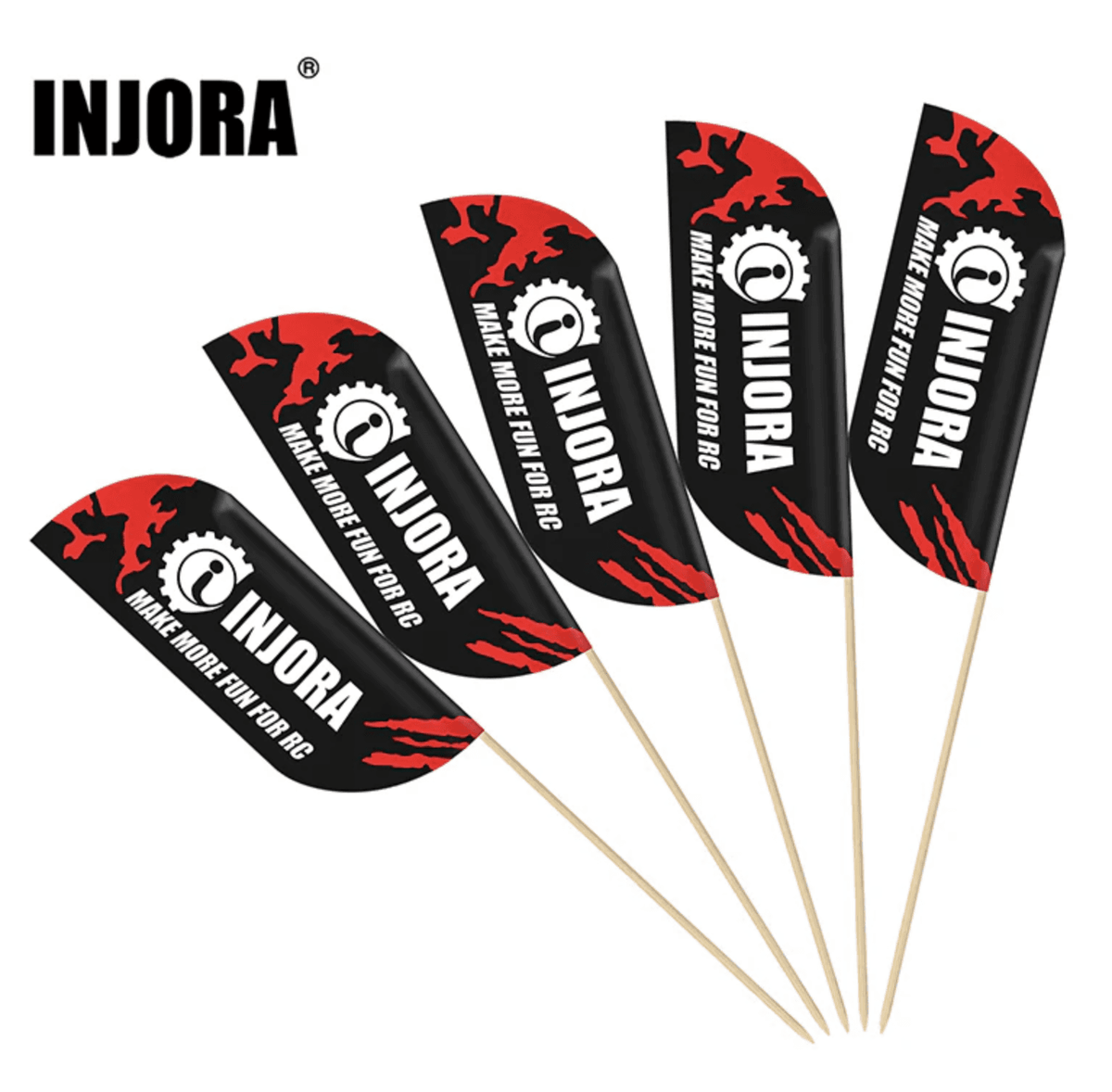 INJORA 5 mini drapeaux en plumes pour RC crawler 1/18 et 1/24 - Breizh Modélisme.