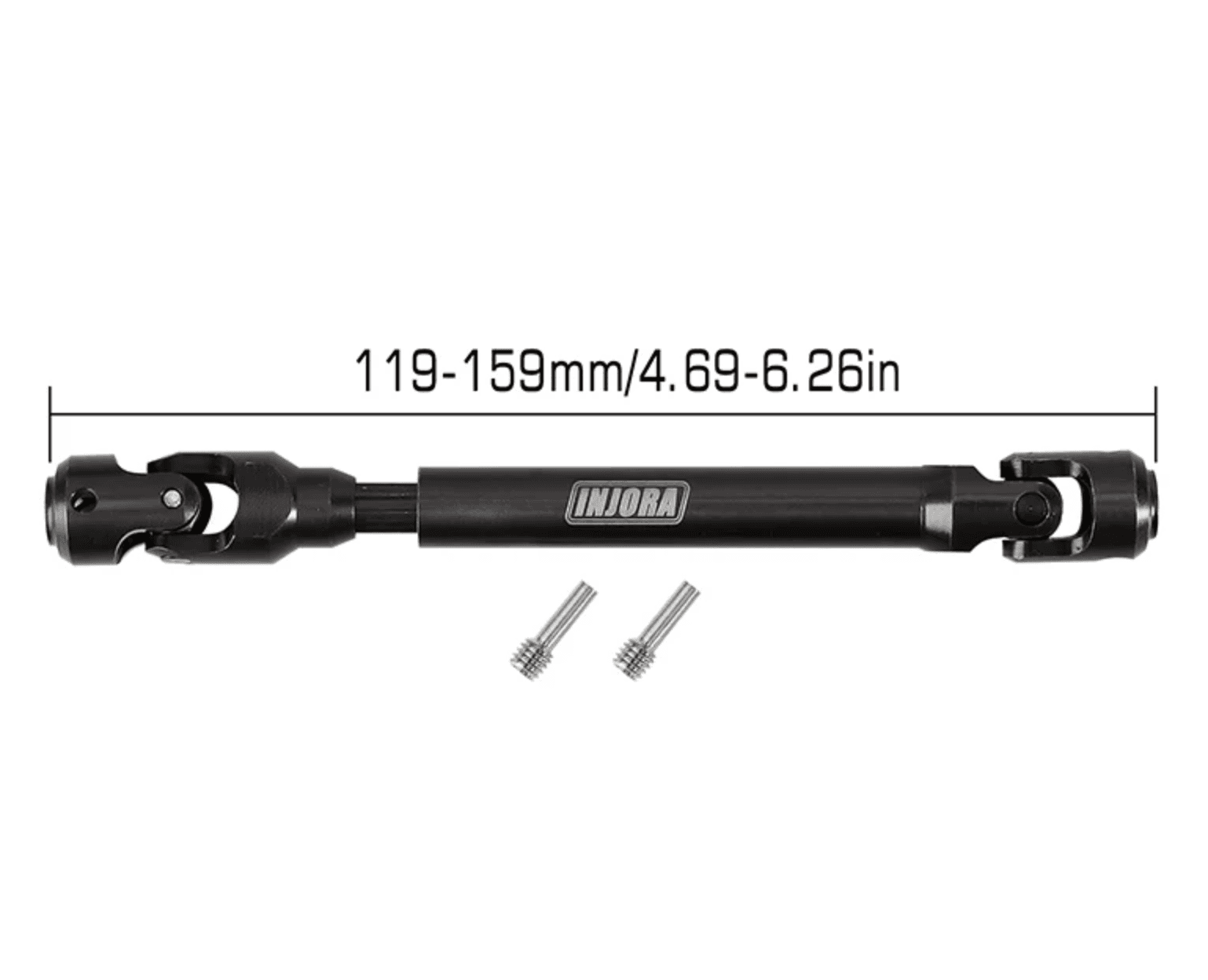 INJORA Arbre d'entraînement robuste en acier pour voiture 1/10 RC 119-159mm - Breizh Modélisme.