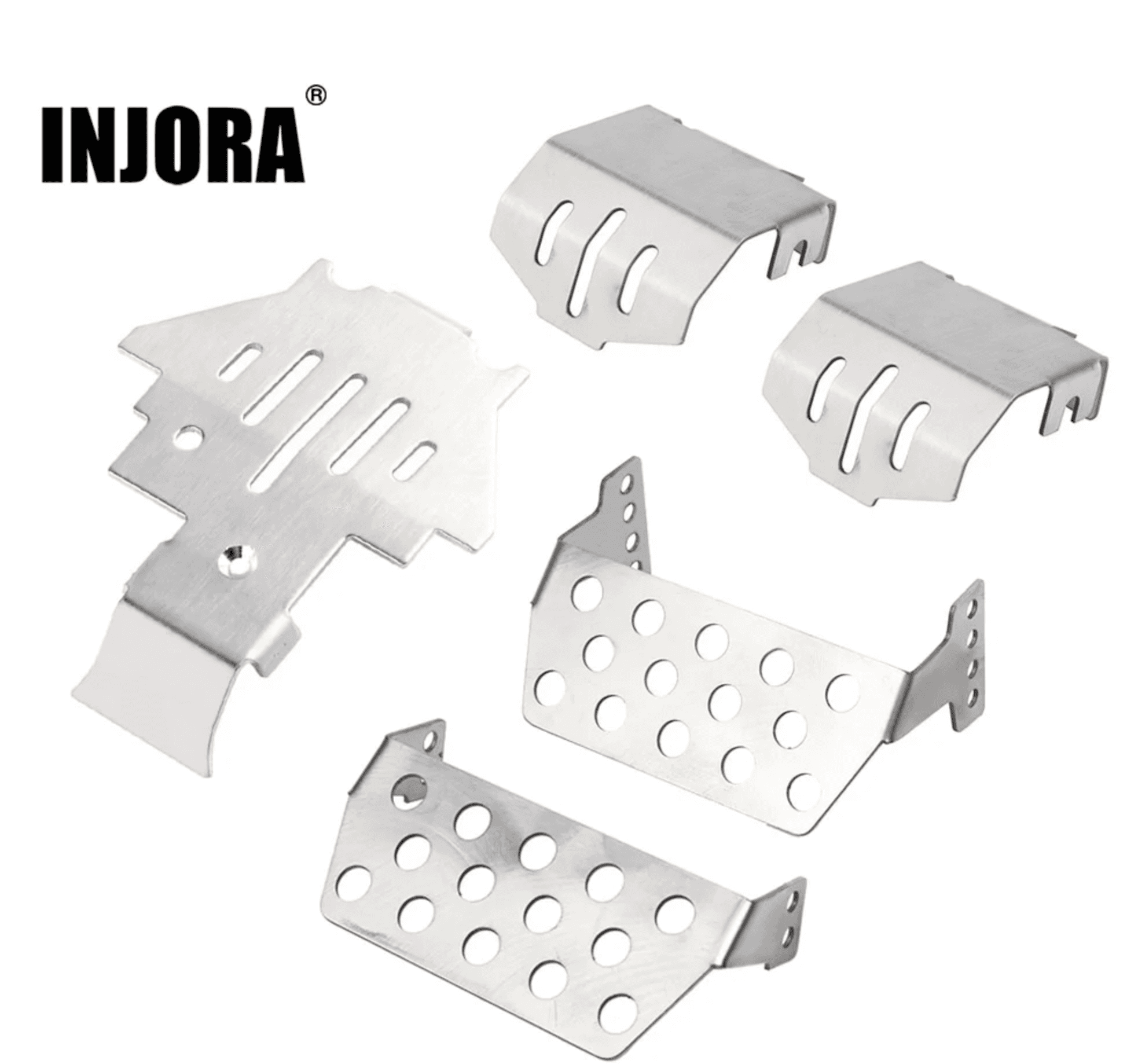 INJORA Plaque de protection d'essieu de châssis en acier inoxydable pour Traxxas TRX-4 - Breizh Modélisme.