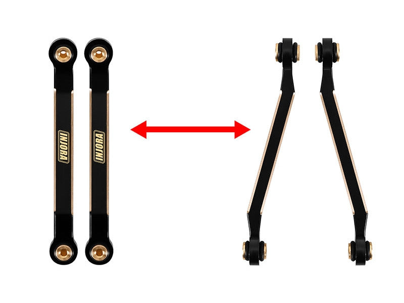 Jeu de maillons à dégagement élevé en laiton noir INJORA pour 1/24 FMS FCX24M - Breizh Modélisme.