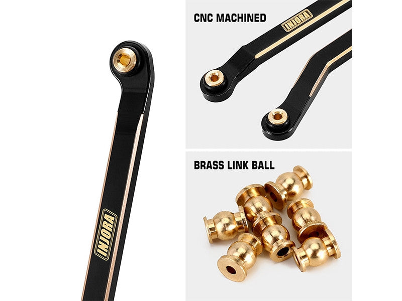 Jeu de maillons à dégagement élevé en laiton noir INJORA pour 1/24 FMS FCX24M - Breizh Modélisme.