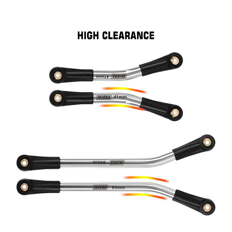 Lot de 4 maillons de châssis à dégagement élevé en acier inoxydable pour Axial SCX24 - SCX24-185 - Breizh Modélisme.