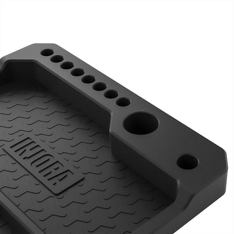 Plateau de pièces en silicone INJORA avec support à outils (160 x 160 mm) - TOOL-66 - Breizh Modélisme.