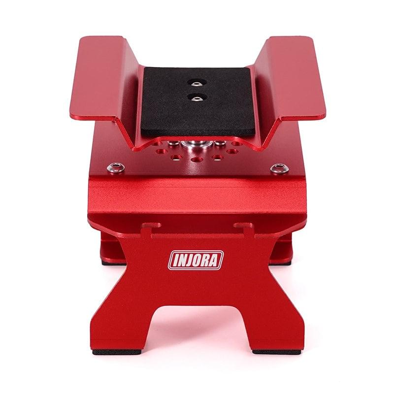 Support de voiture RC en aluminium rouge INJORA pour voiture RC 1/24, 1/18 - TOOL-63RD - Breizh Modélisme.