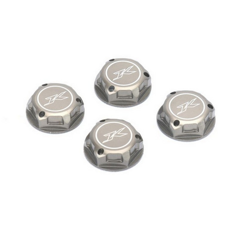 4 Écrous de roues borgnes en aluminium 17mm Gris - JK661701HA - Breizh Modélisme.