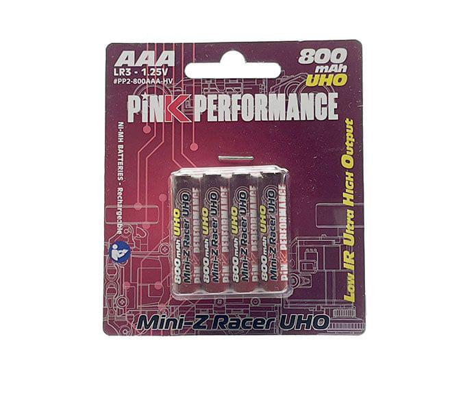 4 Piles Pink Performance Batteries R3-AAA Ni-Mh 800Mah UHO - Breizh Modélisme.
