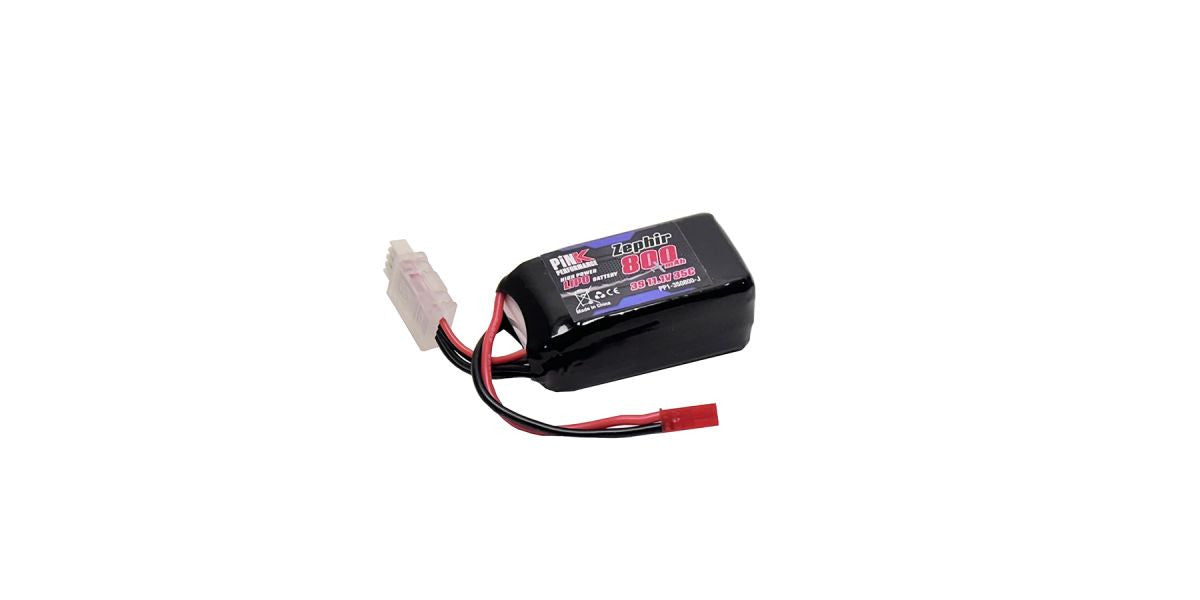 Batterie lipo Zephir 3S 11.1V 800mAh 35C (JST) - PP1-3S0800-J - Breizh Modélisme.