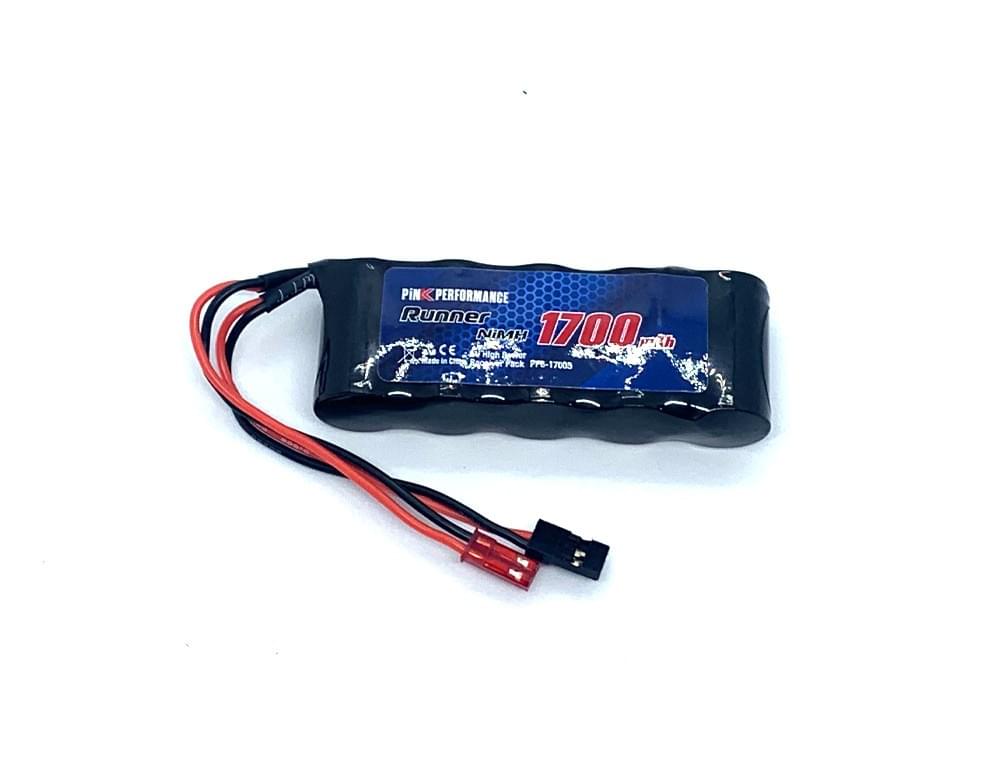 Pack de batterie Reception NiMh 6.0V 1700mAh (Dual JR-JST) - Breizh Modélisme.