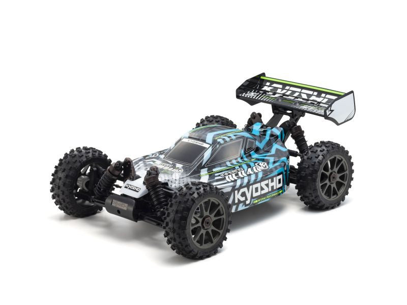 Buggy Kyosho Inferno Neo brushless VE 4.0 1/8 EP RTR T1 blanc - K.34118T2B - Breizh Modélisme.