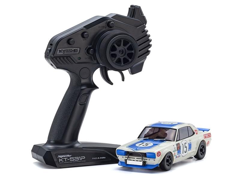 Kyosho Mini-Z AWD Skyline 2000GT-R KPGC10 Racing'72 Blue No15 (MA020/KT531P) K.32643BL - Breizh Modélisme.